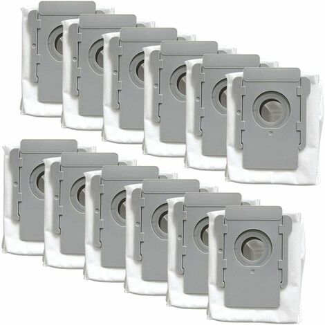 Lot de 12 sacs de rechange compatibles pour iRobot i7 i7+ / i7 Plus E5 E6  E7 S9, accessoires de nettoyage sous vide pour Roomba i7, pour aspirateur  de base propre 