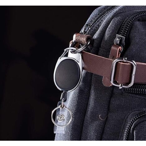 Porte-badge yoyo avec ressort renforcé et cordon résistant de BE-HOLD avec clip de ceinture anneau porte-clés et languette en textile renforcé Porte-clés yoyo 