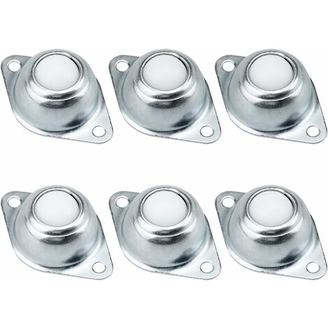 Litzee Lot De 6 Transfert A Billes Roulettes De Meubles Avec Trous De Fixation De La Bride Inferieure Roulement Transfert Fer Galvanise Avec Boules En Nylon Convoyeur Roulement A Billes De Transfert