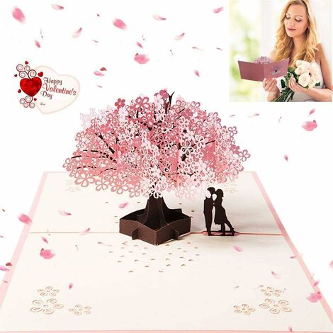 Carte de vœux 3d pop-up, carte d'anniversaire romantique avec
