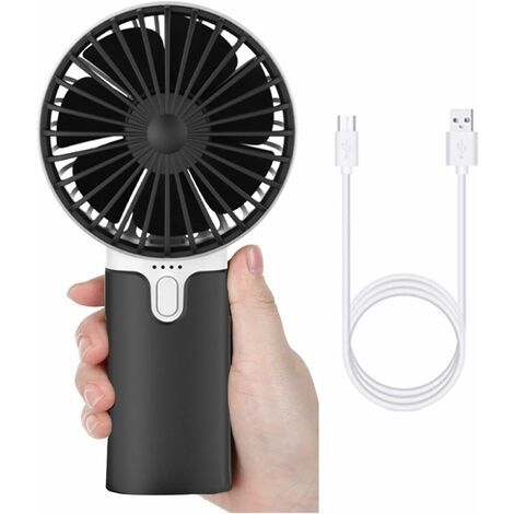 Mini ventilateur à main portable USB Ventilateur de bureau portable Batterie rechargeable Ventilateur silencieux réglages avec miroir magnétique de maquillage pour la maison,lextérieur,les voyages 