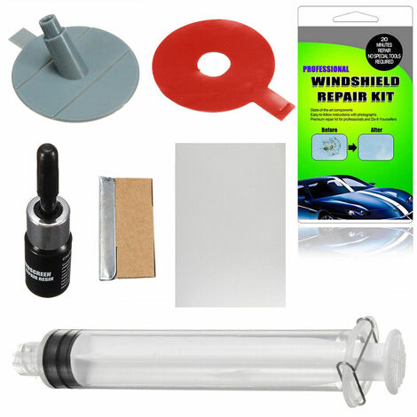 Ensemble d'outils de réparation de pare-brise de pare-brise bricolage Kit  de verre de vent de voiture pour la sécurité des acces