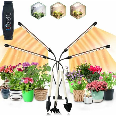 EWEIMA Lampe de Plante, Lampe de Croissance avec Trépied, 80 LEDs Plant  Lampe Horticole Croissance Floraison 4 Têtes Lampe Croissance Spectre  Complet, avec 10 Niveaux Dimmables 3 Modes de Minuterie : : Jardin