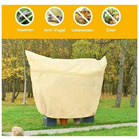 Housse de Protection pour Plantes, Housse d'Hivernage pour Plante Ajustable  avec Cordon de Serrage à Glissière Voile Hivernage Plante Anti-Givre