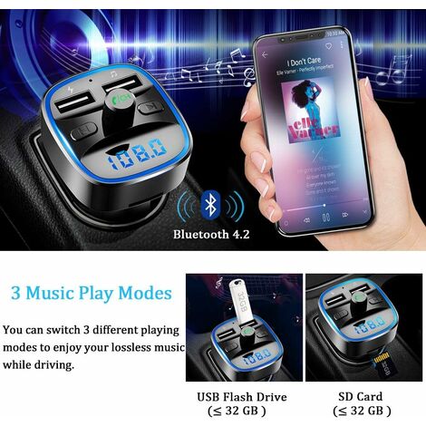 Transmetteur FM sans fil adaptateur allume-cigare X8 Bluetooth 4.2 MP3 Port  Usb