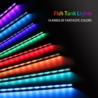 LITZEE Lampe d'aquarium étanche avec télécommande 5050 LED à changement de couleur avec contrôleur 24 touches pour aquarium d'eau douce et d'eau salée 30 cm