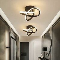 LITZEE Plafonniers modernes, plafonnier LED 22W lustre LED décoratif pour balcon de garde-robe de couloir, lumière blanche chaude 3000K [Classe d'efficacité énergétique A +++]