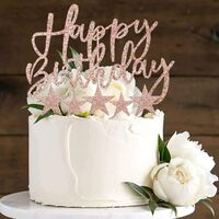 2 Kit Decoration Gateau Anniversaire Fille Decoration Ballon Gateau Femmes Couleur Champagne Decor Gateau Happy Birthday