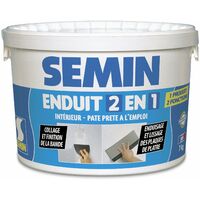 Enduit 2 en 1 multifonctions Semin - joint et lissage de la plaque de pâtre - intérieur - seau de 7 kg