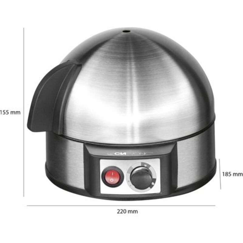 Clatronic Eierkocher Aus Edelstahl Für 7 Eier – Mit Summer, Messbecher & Einstellbaren Härtegraden (230V, 400W)