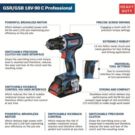 Bosch GSR 18V-90 C L-BOXX Akku-Bohrschrauber