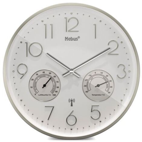 Mebus 12989 Funkwanduhr mit Thermo-Hygrometer