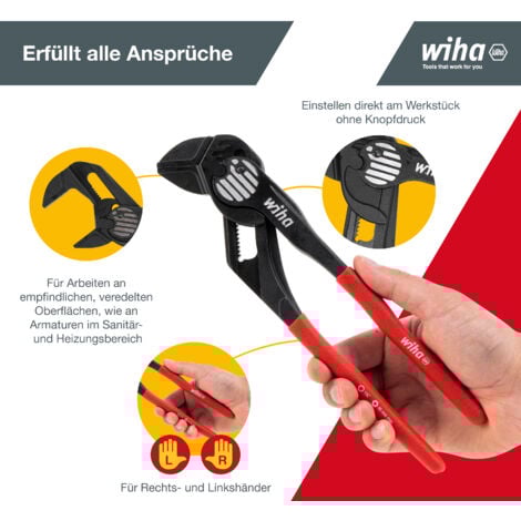 Wiha Zangenschlüssel Classic (40923) I knopflose Zange mit Ratschenprinzip 200mm I bis zu 10 fache Handkraftverstärkung