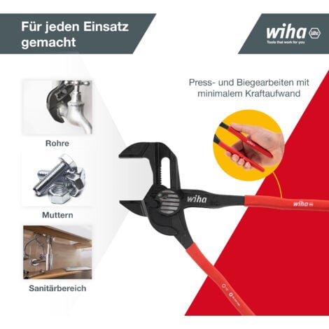 Wiha Zangenschlüssel Classic (40923) I knopflose Zange mit Ratschenprinzip 200mm I bis zu 10 fache Handkraftverstärkung