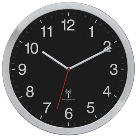 TFA Dostmann 60.3545.01 Funk Wanduhr 400 mm x 50 mm x 400 mm Silber Großes Display (1/6)