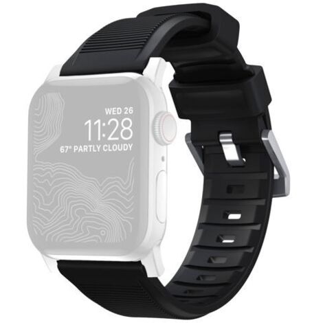Nomad Rugged Strap Black Connectoor Silver 42/44/45/49mm (1/5)
