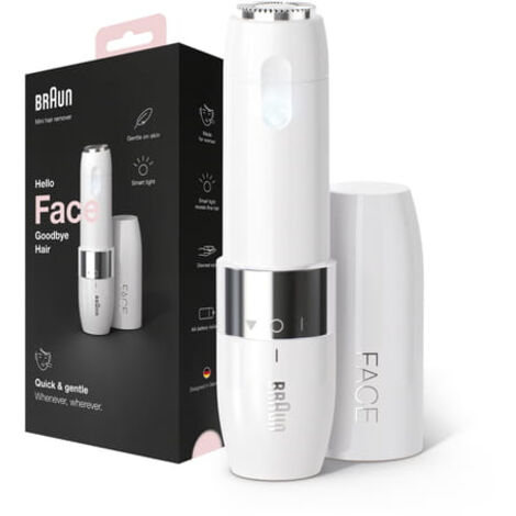 Braun Face Mini-Haarentferner FS1000, elektrische Gesichtshaarentfernung für Damen, Gesichtshaarentferner, kleiner Rasierer für schnelle und sanfte Rasur, zur Anwendung an Oberlippe, Kinn und Wangen,