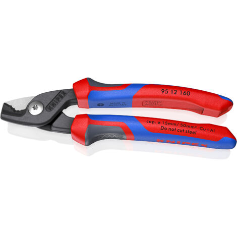 KNIPEX 95 12 160 StepCut® Kabelschere mit Comfort-Griffen brüniert 160 mm