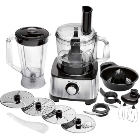 Proficook KM 1063 - Küchenmaschine, 11 Zubehörteile, 1200 W, Farbe schwarz und grau