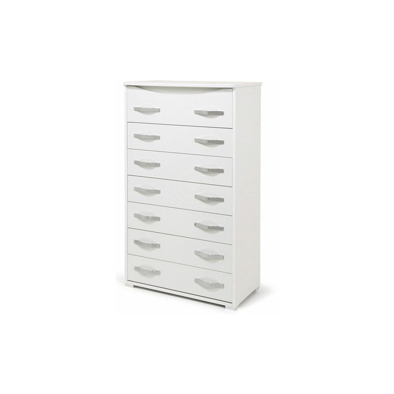 Cassettiera bianco ossido con 4 cassetti in legno nobilitato. Cassettiere  settimino ideale per ufficio e camera