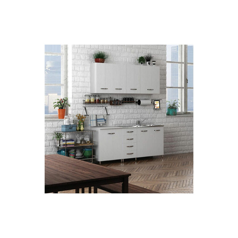 Sottolavello cucina componibile con ante 120 cm bianco