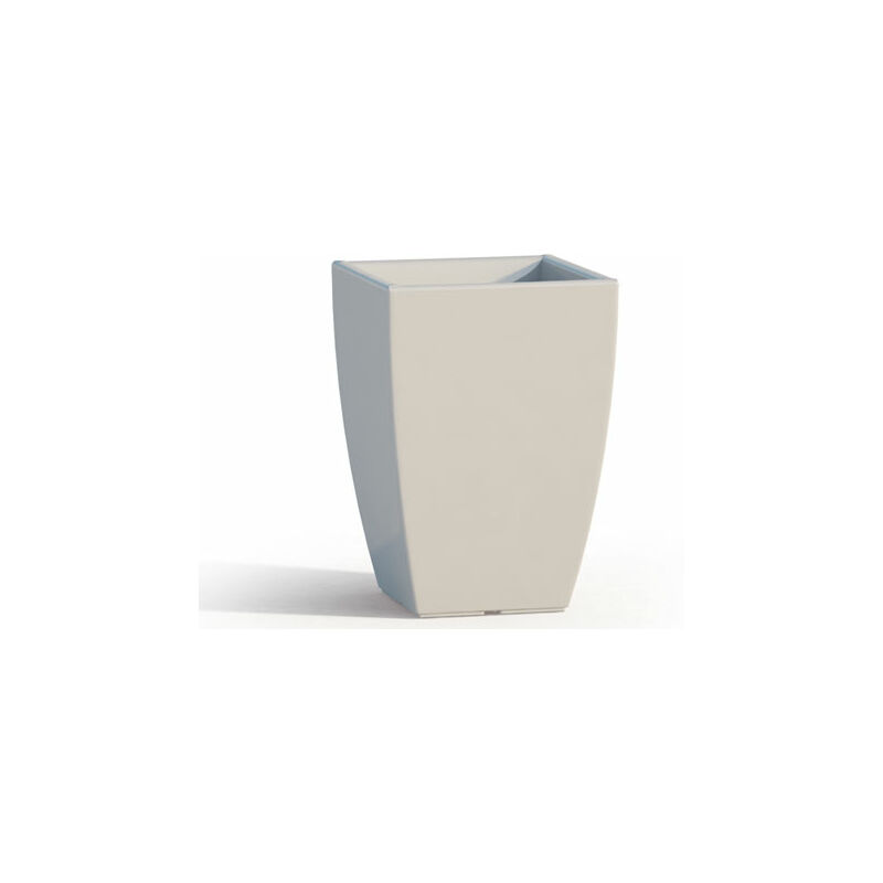 Vaso da giardino in resina bianca per esterno. Vasi da interno design in  polietilene, ideale per le piante e fiori del terrazzo. Dimensioni  50hx33x33 cm.