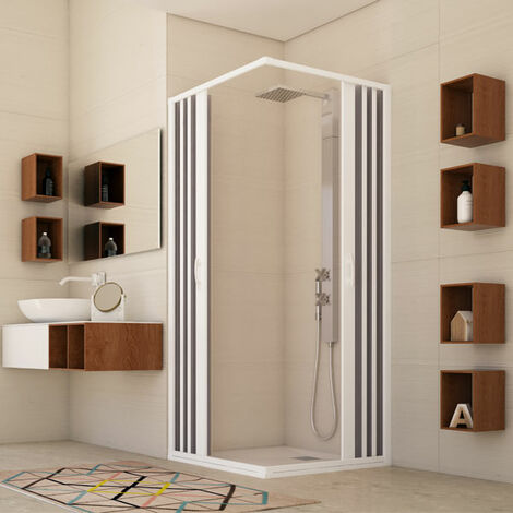 Box doccia a soffietto walk-in 60cm profilo cromo