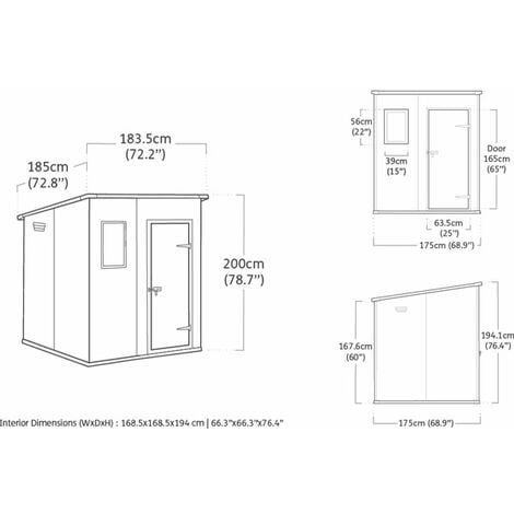 Casetta porta attrezzi in resina marrone 143x247x194 h cm TOOL