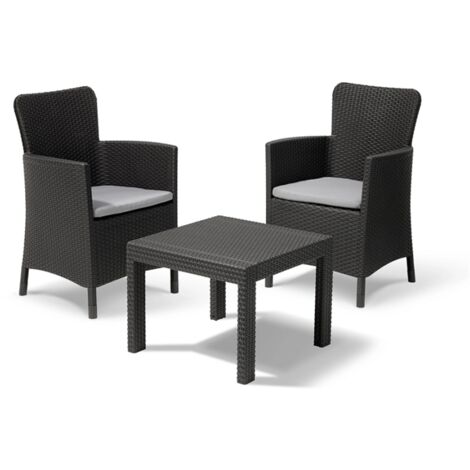 Set da giardino con tavolo in resina antiurto effetto
