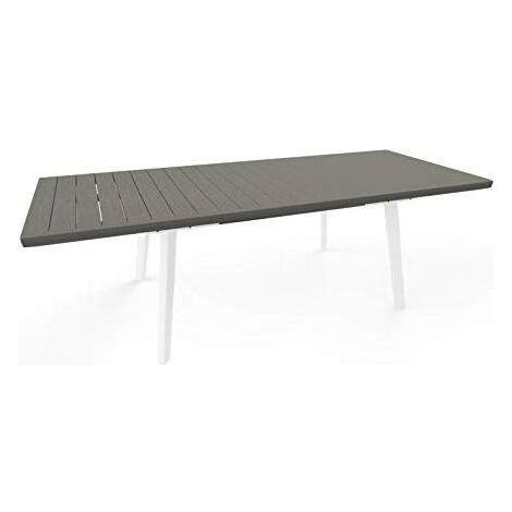 Tavolo Allungabile da Giardino 162-241x100,5x76,5 cm Keter Harmony Bianco e Grigio Scuro