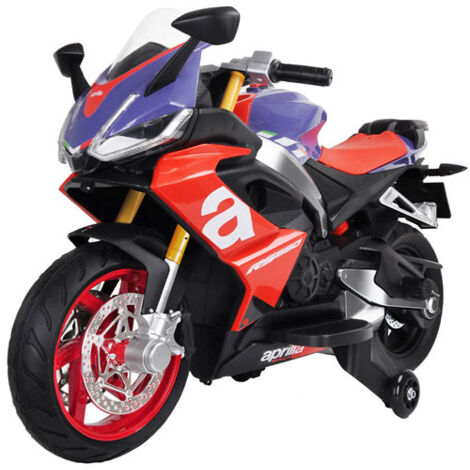 Moto elettrica per bambini Aprilia RS666 viola con