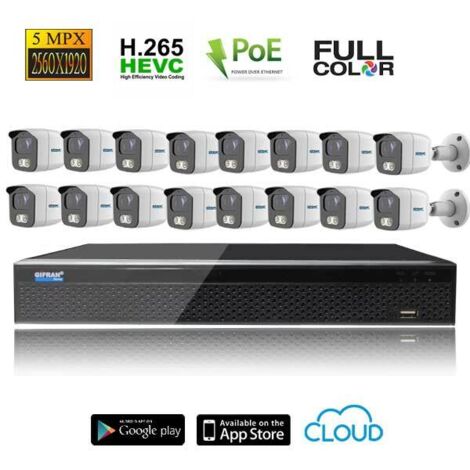 Kit videosorveglianza PoE 16 telecamere bullet da (1/4)