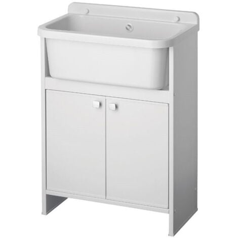 Kit mobile lavatoio in PVC antiacido, misure 55x34x80H