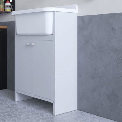 Kit mobile lavatoio in PVC antiacido, misure 55x34x80H