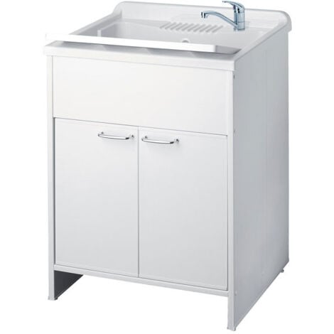 Kit mobile lavatoio in PVC antiacido, misure 60x60x85H