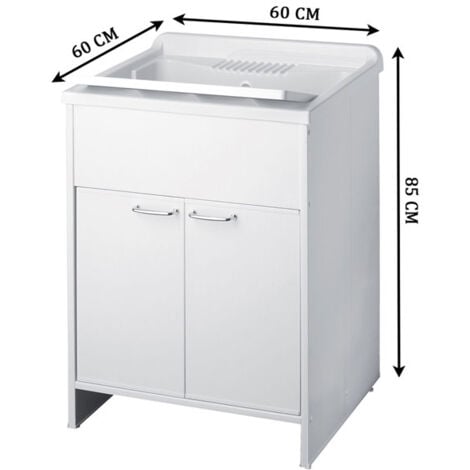 Kit mobile lavatoio in PVC antiacido, misure 60x60x85H