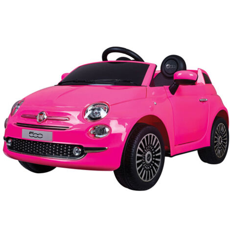Auto elettrica per bambine Fiat 500 rosa con