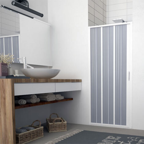 Porta a soffietto box doccia con profili in PVC da 1,2