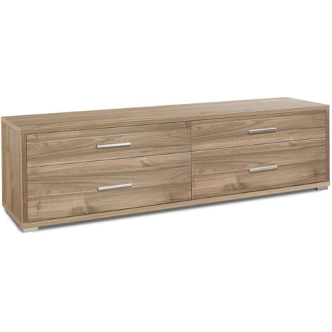 Mobile TV WHOUS COSTE - 150x43x46 Cm In Legno Con 2 Ante E Cassetto, Stile Canneté - Foto 5