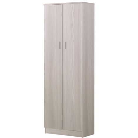 Kit mobile armadio multiuso 183x62x34 cm – Finitura olmo chiaro – 3 ripiani regolabili – Pomoli cromo satinato – Sarmog (1/10)