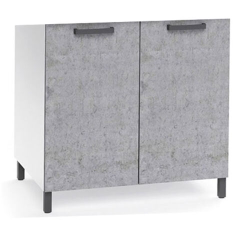 Sottolavello cucina componibile con ante 80 cm cemento.