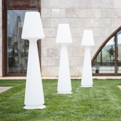 Lampada da terra design in polietilene bianco per