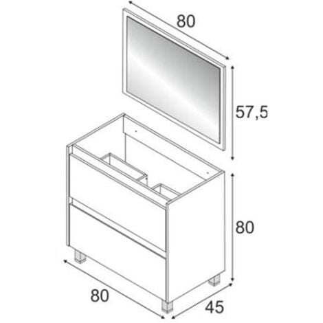 Mobile bagno moderno Dakota con due cassettoni in
