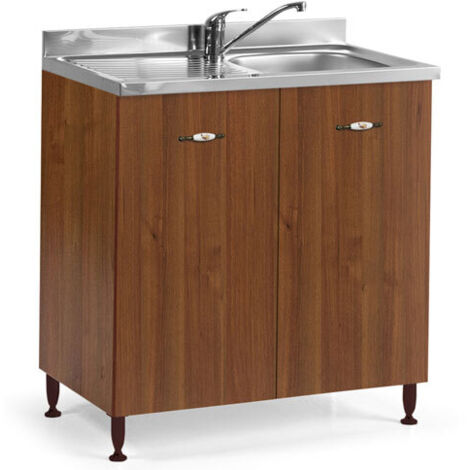 Sottolavello cucina componibile con ante 80 cm noce