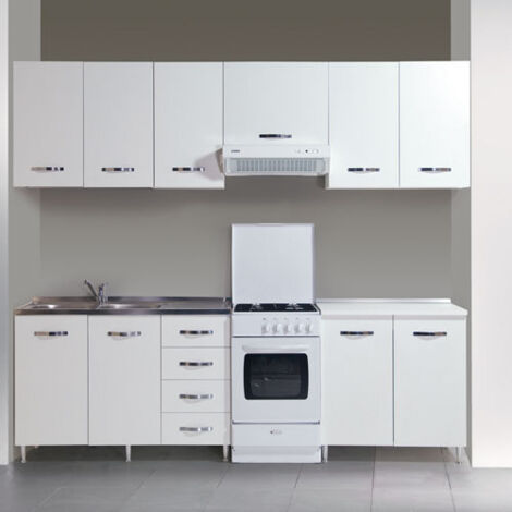 Mobile pensile per cucina componibile bianco frassinato