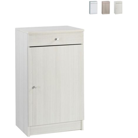 Mobile multiuso 1 anta 1 cassetto h80 l46 p34 colore eucalipto – Struttura in legno 16mm – Pomoli cromo satinato – Prodotto in Italia (1/5)