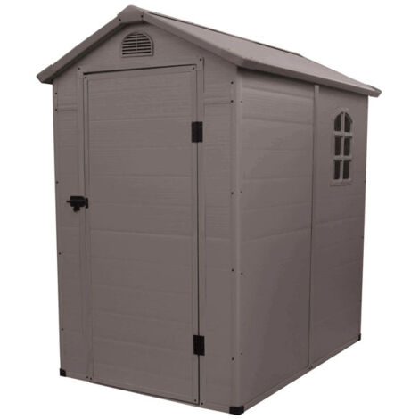 Casetta cottage da giardino porta attrezzi in resina effetto legno Cortina Marrone