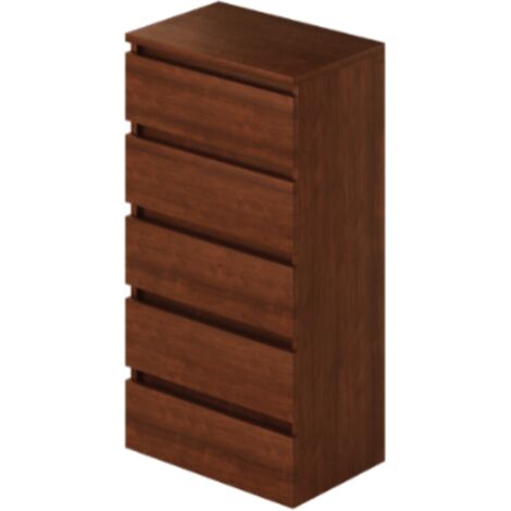 Cassettiera noce antico con 5 cassetti in legno