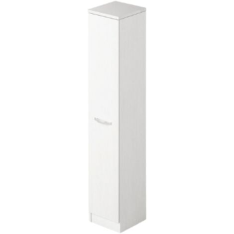 Scarpiera bianco in legno con un’anta e 6 ripiani cm h182x36x38