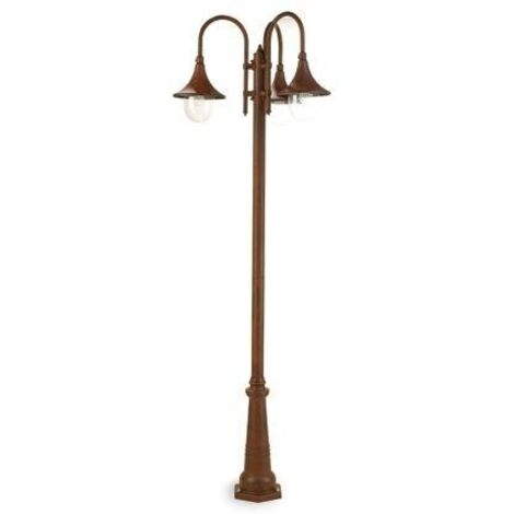 Palo Da Esterno H230Cm Lampara Alluminio E Termoplastica Ruggine 3 Luci E27 (1/5)